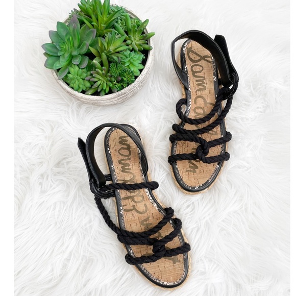 Sam Edelman Black Cristan Rope Espadrilles Sandals Size 9 - Picture 1 of 11
